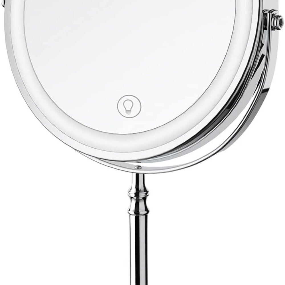 Lighted Makeup Mirror, 3000 mAh Rechargeable Double Sided Magnifying Vanity Mirr